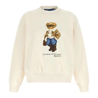 Polo Ralph Lauren Polo Bear Fleece Sweatshirt - Dames - Sweatshirts - Wit - M - Katoen - Hoodies & sweatvesten