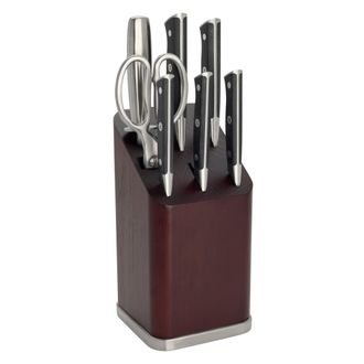 Zwilling Spectrum 8-pc Ash Knife Block Set Dark Brown