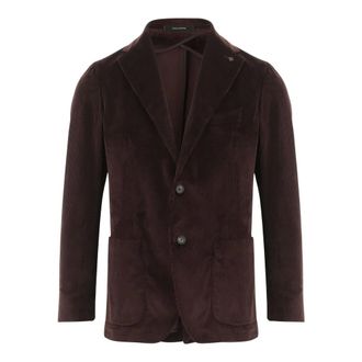 Tagliatore Ribbed Stretch Cotton Jacket - male - Tagliatore - Blazers - Brown - 2XL - Jackets
