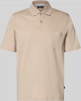 Maerz MAERZ Muenchen Regular Fit Poloshirt mit Brusttasche in Beige, Gr&ouml;&szlig;e 48