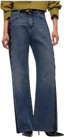 Pinko Pinko, Jeans, Dames, Blauw, W27, Katoen, Wanda Wide Leg Jeans