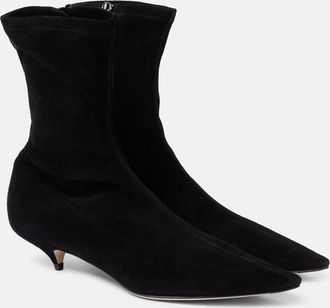 The Row Liisa suede ankle boots