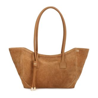 Kazar Elegante su&egrave;de tas in bootvorm - Dames - Shoppers - Bruin - ONE Size - Su&egrave;de - Tassen