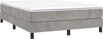 vidaXL Vidaxl - Estructura De Cama Sin Colch&oacute;n Terciopelo Gris Claro 140x190 Cm