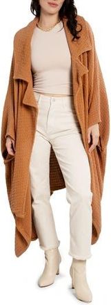 Saachi Waffle Drape Jacket in Brown at Nordstrom Rack