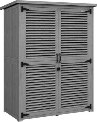 OUTSUNNY Cobertizo de madera 127x65x168 cm gris