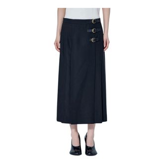 Chlo&eacute; Pleated Virgin Wool Midi Skirt - female - Chlo&eacute; - Midi Skirts - Black - S - Skirts
