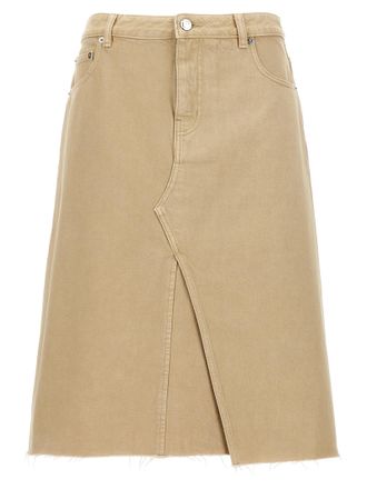 Tory Burch Beige Cotton Midi Womens Skirt