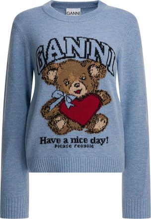 Ganni Wollpullover mit Aufdruck