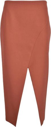 Erika Cavallini Semi Couture Lange Rits Rok - Dames - Midirokken - Rood - S - Polyester - Rokken