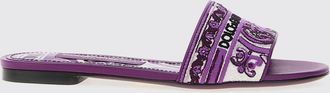 Dolce & Gabbana Sliders Dolce & Gabbana in cotone con ricamo maiolica a filo
