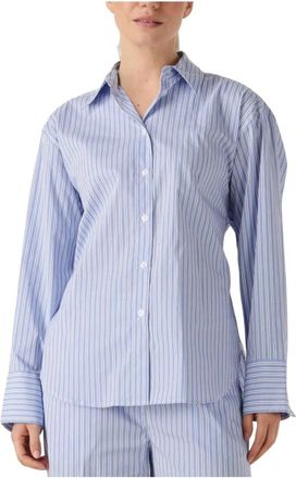 Second Female Verstelbare Tenby Shirt Charme - Dames - Overhemden - Blauw - L - Denim - Overhemden