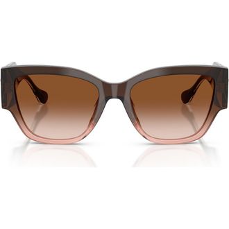 Versace 55mm Cat Eye Sunglasses in Brown Gradient /Brown at Nordstrom