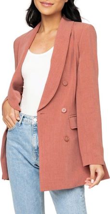 Gibsonlook Double Breasted Blazer in Marsala at Nordstrom, Size Xx-Small