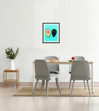 Queence Bild »Kilian« Essen Figuren Kunst Lebensmittel Obst Obst Bilder 1 Stk. tlg. HD Premium Poster-Druck inkl. Holzrahmen
