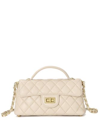 Tiffany & Fred Top-Handle Quilted Sheepskin Leather Shoulder Bag