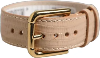 Dolce & Gabbana Textured Calf Leather Belt - Beige