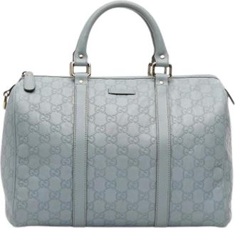 Gucci Pre-owned Handbags, female, Blue, Size: ONE SIZE Pre-owned Leather Travel Bag