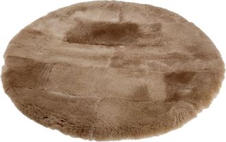 OEM Alfombra Redonda De Piel De Oveja Natural De &Oslash;100 Cm, Color Beige, &Oslash;100 Cm