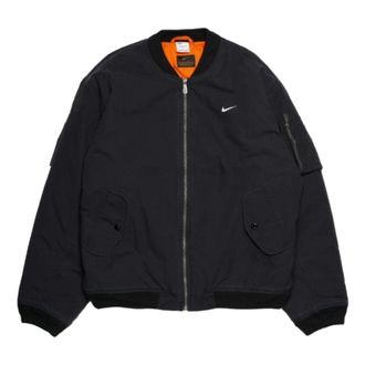 Nike Life Woven Flight Jacket Asia Sizing Black White DX0681-010