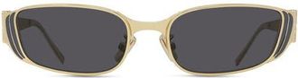 Givenchy 4G Liquid 55mm Rectangular Sunglasses in Shiny Endura Gold /Smoke at Nordstrom