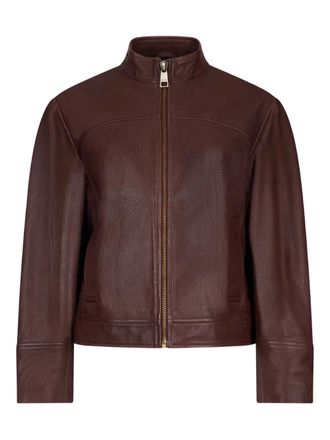 Liu Jo laces leather jacket - Brown
