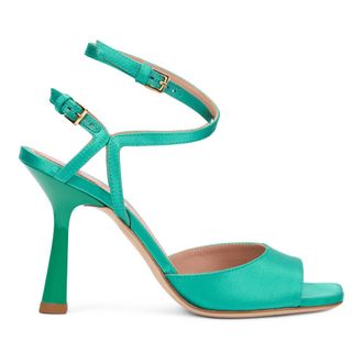 Alberta Ferretti Alberta Ferretti, High Heel Sandals, female, Blue, Size: 8 US Satin Sandals with Heel