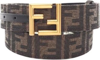 Fendi Pre-owned FF Logo Leather Belt - female - Fendi Vintage - Vintage Belts - Brown - ONE SIZE - Pre-owned