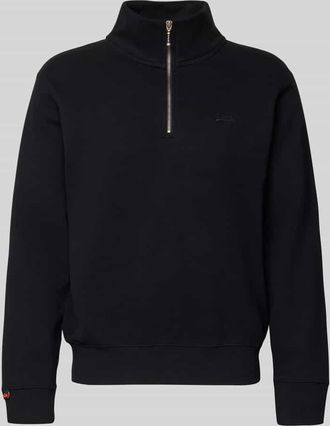 Superdry Regular Fit Sweatshirt mit Logo-Stitching in Black, Gr&ouml;&szlig;e XXXL