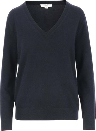 Vince Cashmere Weekend V-Neck Trui - Dames - Cashmere truien - Blauw - L - Kasjmier - Truien & Vesten