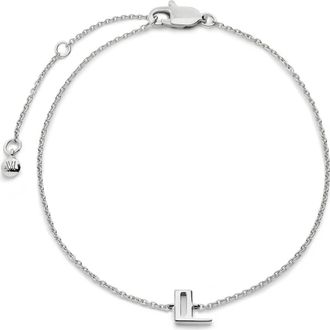 Monica Vinader Initial Pendant Bracelet in Sterling Silver L at Nordstrom