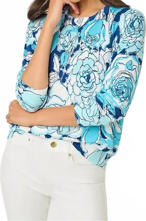 Lilly Pulitzer Tensley Crewneck Sweater In Capri Blue Rosanna