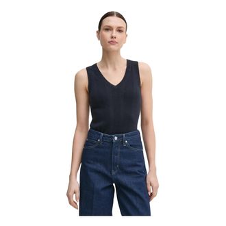 Mos Mosh MOS Mosh, Truien & Vesten, Dames, Blauw, M, Katoen, V-hals Gebreide Vest
