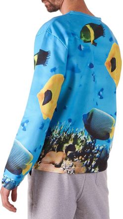 Moschino Tropical Fish-Print Sweatshirt - Blue