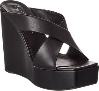 Giuseppe Zanotti Zanilla 90 Leather Wedge Sandal