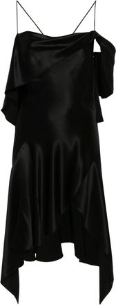 Givenchy one-shoulder silk dress - women - Silk - 36 - Black