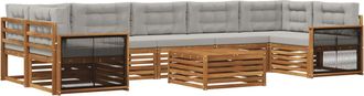 vidaXL Conjunto De Sof&aacute;s De Exterior 8 Uds. Natural Y Gris Claro Vidaxl