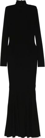 Norma Kamali Abito a collo alto con maniche lunghe - Nero