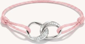 Thomas Sabo bracciale in tessuto rosa con zirconi bianchi in argento, bianco, rosa