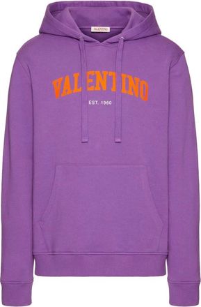 Valentino Sudadera con capucha de algod&oacute;n estampada - Sweatshirts & Hoodies - Hombre - P&uacute;rpura - M