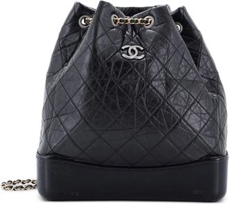 Chanel Gabrielle Quilted Aged Calfskin Medium backpack - Black