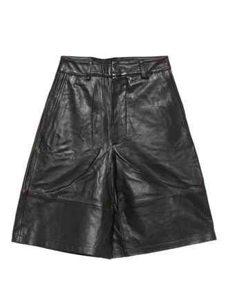 Frankie Shop Olivia panelled leather shorts - Brown