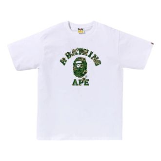 A Bathing Ape Palm Resort Camo College T-Shirt White Green 0ZXTEM044101QWHM