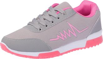 Generic Women Wide Fit Walking Trainers Womens Platform Arch Support Sneakers Fflat Color Matching Breathable Mesh Casual Fashion Ladies Trainers Size 6 UK Gr