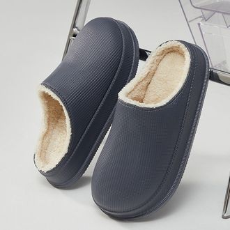 Generic Cloud Slippers for Women Men,Warm Slippers Indoor Outdoor,Sole Fuzzy Slip-On House Shoes with Plush Lining (Darkgray, M, Adult, Women, 5.5, Numeric Ra