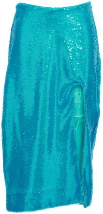 Ganni Light Blue Sequin Midi Skirt