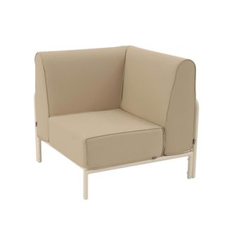 Oviala Sill&oacute;n rinconero para muebles de jard&iacute;n modulares tela beige