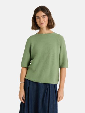 Lieblingsst&uuml;ck Kurzarmpullover LIEBLINGSST&Uuml;CK KleraEP, Damen, Gr. 36, garden gr&uuml;n, Strick, Obermaterial: 100% Baumwolle, unifarben, h&uuml;ftlang, Rundhals, Raglan&auml;rmel R