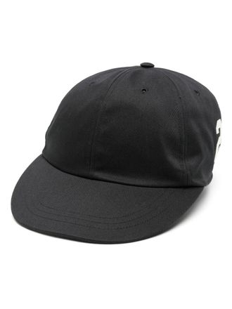 Gucci logo-flocked up-turn cap - Black