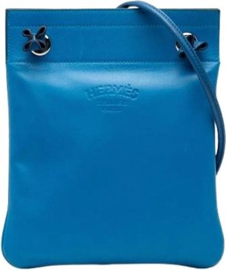 Herm&egrave;s Pre-owned Aline Schoudertas - Dames - Vintage Schoudertas - Blauw - ONE Size - Leer - Vintage